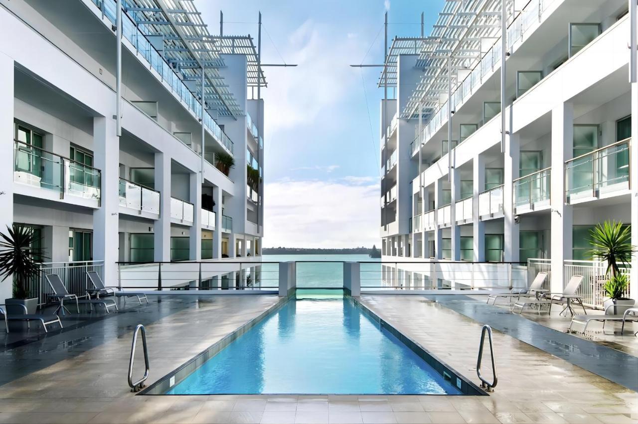Waterfront Seaview Hotel Apartment - Same Building Block As Auckland Hilton Exterior foto